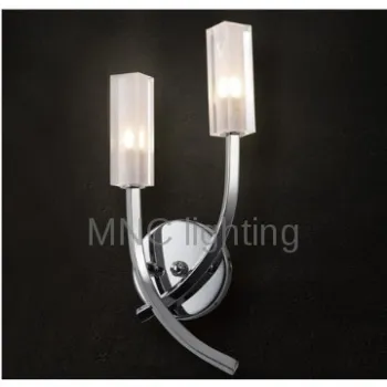 modern chrome metal crystal LED wall lamp project wall lighting