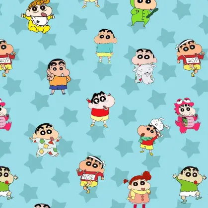Shin Chan Cartoon Print Bamboo Fiber Fabric for Garment