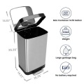 Large Finger Print Proof Steel Pedal Trash Can