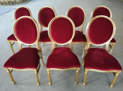 Antique design louis dining chair resin stackable banquet