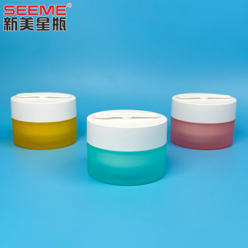 100ml Double Wall PP Plastic Cleansing Cream Jar with Spoon