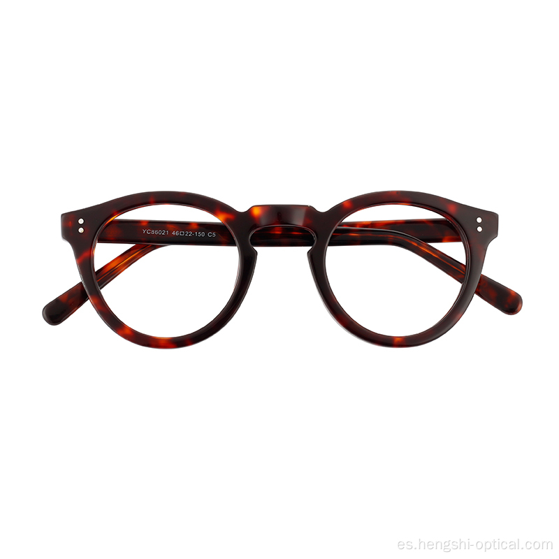 2021 Mujeres de lujo Hombres redondos Red Full Rim Fules Gafas Optical Fítes