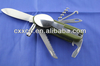 Military field stainless steel knife spoon and fork
