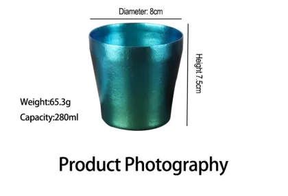 Outdoor portable pure titanium ice flower water cup