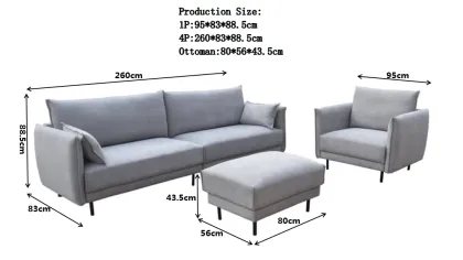 Modern Double Sectional Sofa with Solid Wood Frame