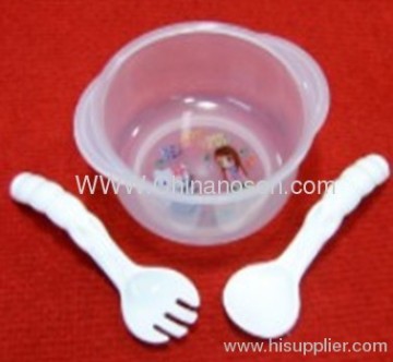 10.6x4.7x12.4cm plastica Baby Set Baby scodella con forchetta e cucchiaio forchetta lunghezza 12,5 Cm