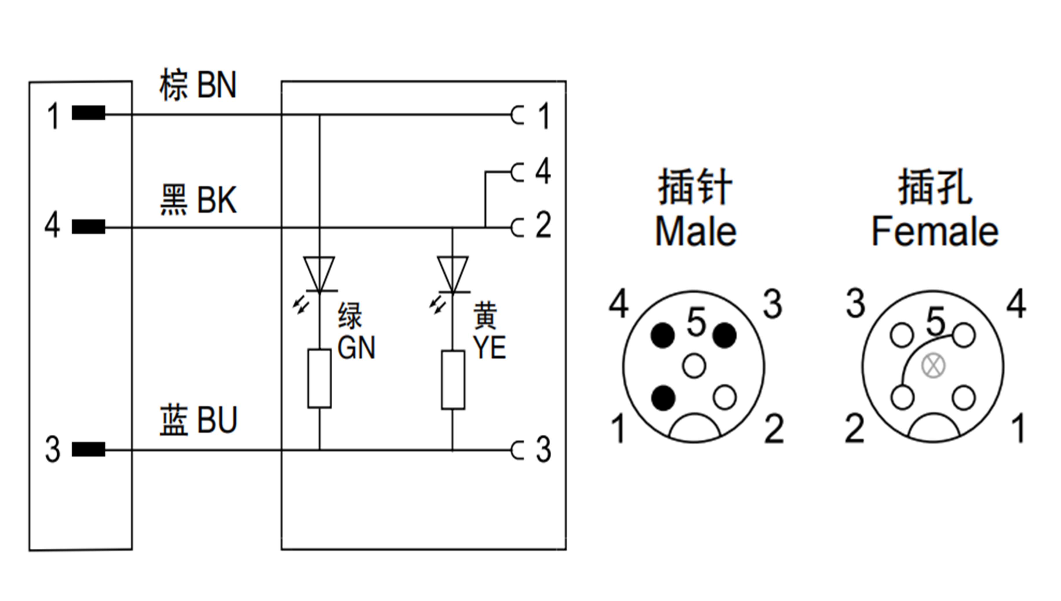 M12 straight Connection Cable