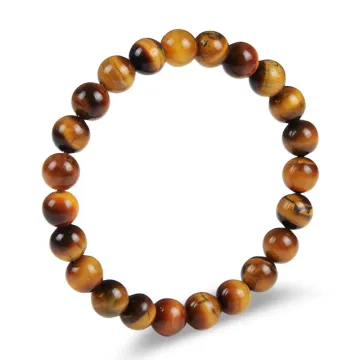 Fashion design 8mm tiger eye natural stone beads stretch bracelet jewelry