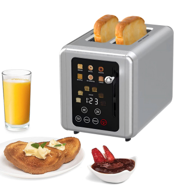 2-slice touchscreen slimme broodrooster met pop-upfunctie, digitale timer en roestvrijstalen LCD-display