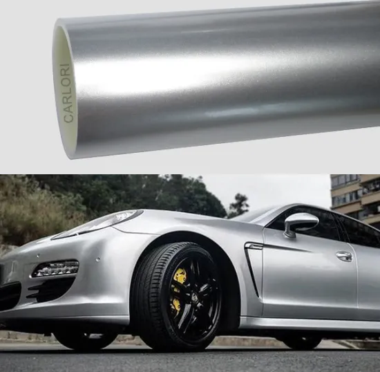 metallic gloss silver car vinyl wrap