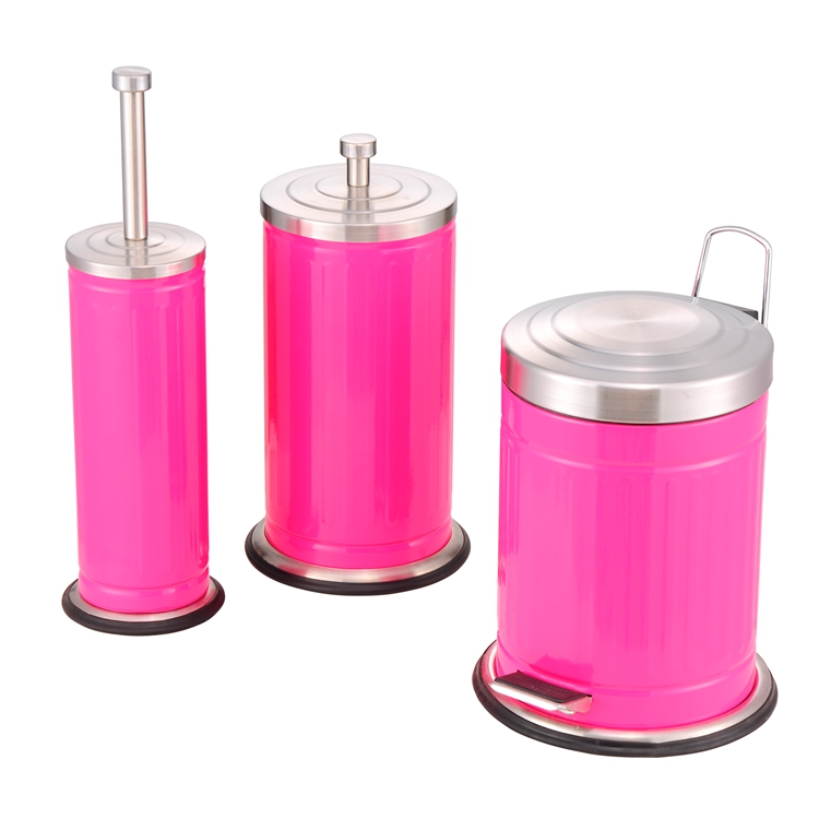 Toilet Brush with Lid and 5L Trash Can Combo Set