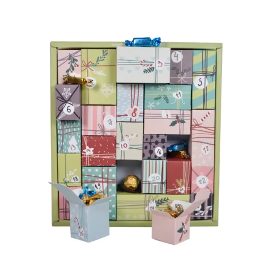 food advent calender box with foil stamping logo