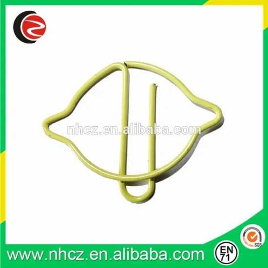 Lemon shaped decorative paper clips