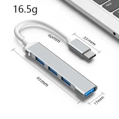 4-Port USB 3.0 C-Type Dock Hub Adapter for Xiaomi, Huawei, MacBook Pro