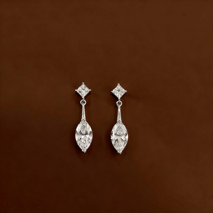 18K Lab Diamond Marquise Drop Studs B2B tùy chỉnh