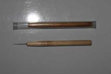 Bead Reamer, 4-inches Long With Wood Handle, Diamond Coated 