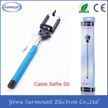handheld cable take wired foldable factory competitive price mini monopod, cable selfie stick