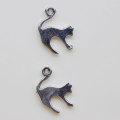 Antique Silver Color Alloy Cat Charms For Jewelry Making Crafting Fashion pendant