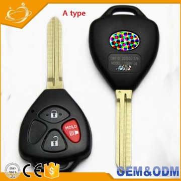 Remote UnCut Black Flip Key Shell Without Battery for Toyota with Car Logo