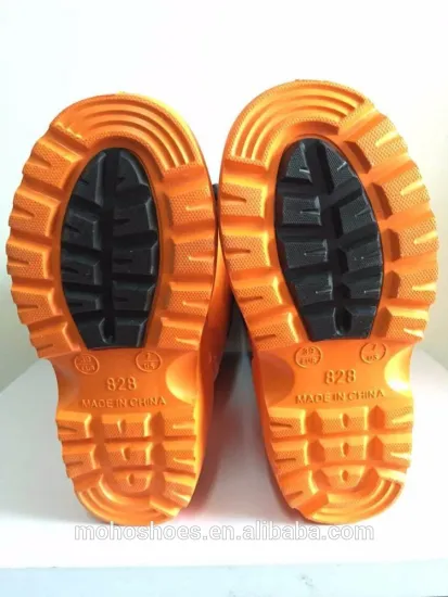 men's Cotton linning EVA orange warm rain boots