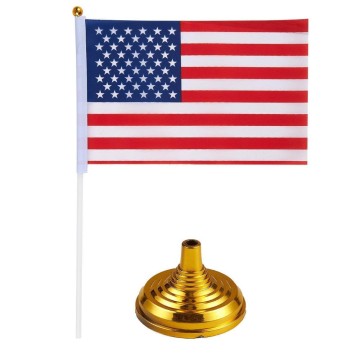 Custom logo polyester national USA table flag