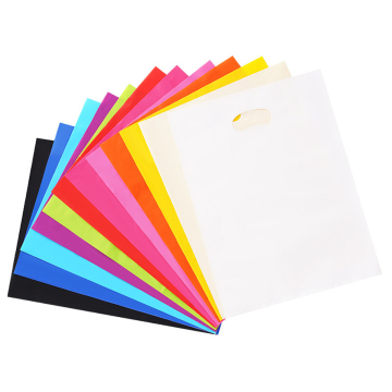 Custom Waterproof LDPE Shopping Bags with Die Cut Handles and Flat Bottom for Shoes/Clothes Packaging