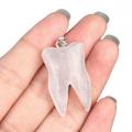 Crystal Tooth Necklace for Women Men Handmade Craved Stone Teeth