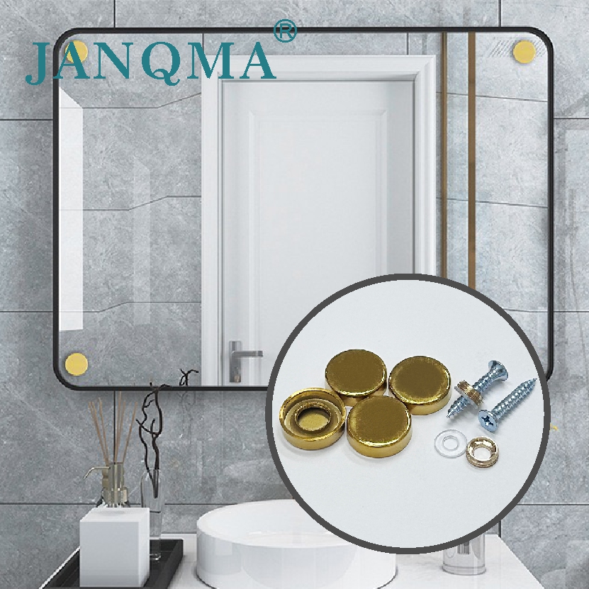 Glass Mirror Nails Decor plane Caps decorative screw caps glossy gold