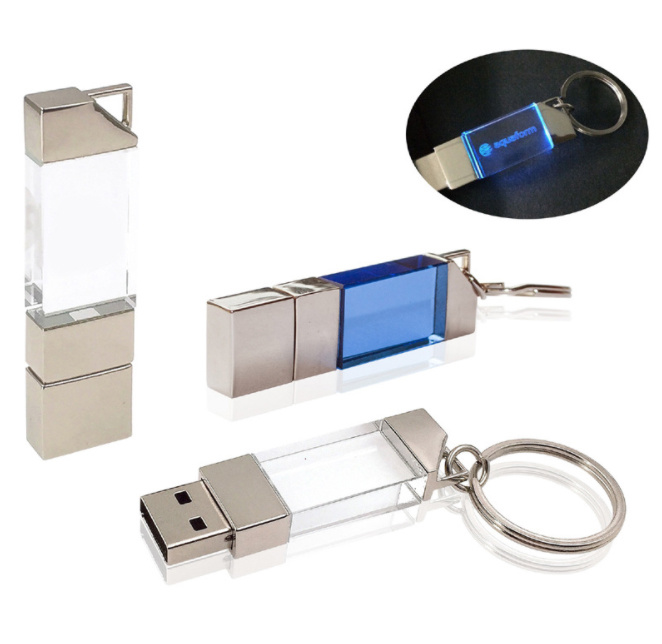 LOGO tùy chỉnh Quà tặng Crystal USB ổ đĩa flash