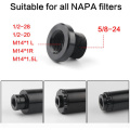 1pc Aluminum 5/8-24 to 1/2-20 to M14 Car Fuel Filter Barrel Thread Adapter for NAPA 4003 WIX