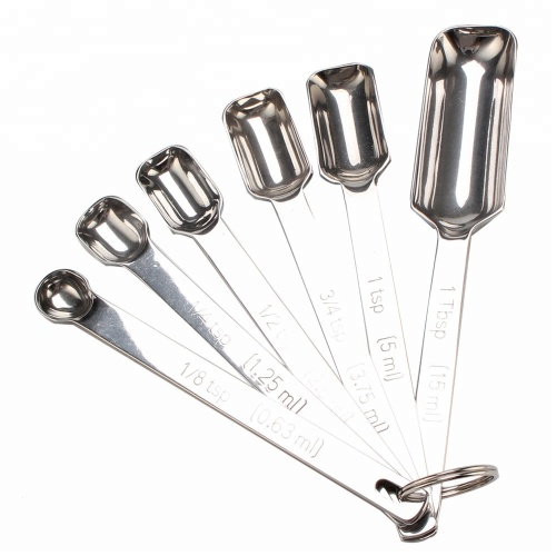 Stainless Steel Metal Measuring Spoons Set of 6