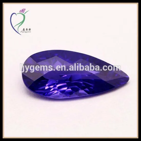 Good Machine Cut Violet Faceted Pear CZ Stone