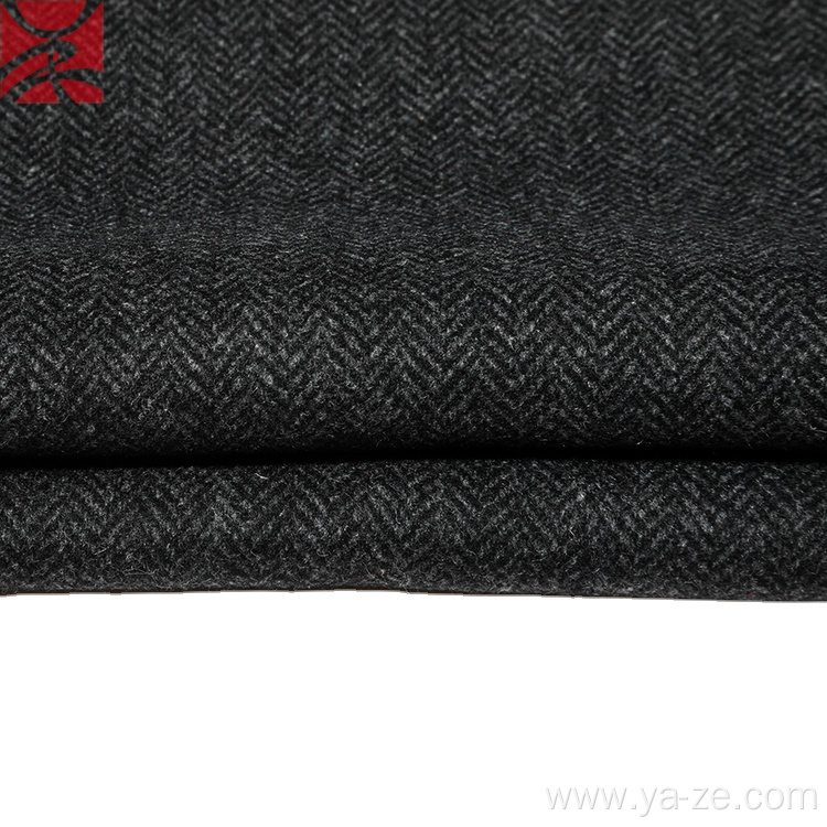 herringbone woven woolen wool fabric for overcoat