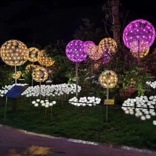 Lámpara de diente de león de flor de fibra óptica