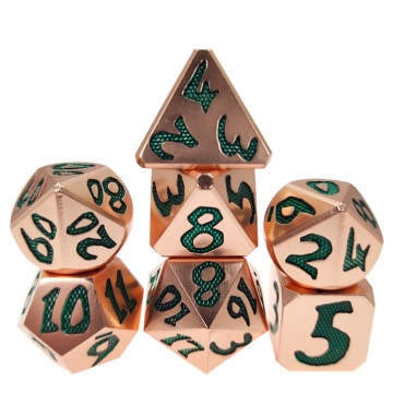 Wholesale D&D Glitter Font Custom Metal Dice Set - Mixed Color Dungeons and Dragons Dice