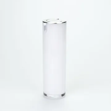 empty skincare lotion custom 15 ml 30 ml airless pump plastic bottle silver ring
