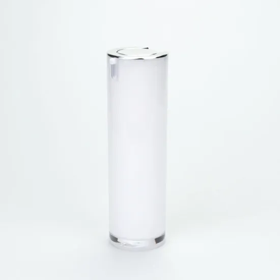 empty skincare lotion custom 15 ml 30 ml airless pump plastic bottle silver ring