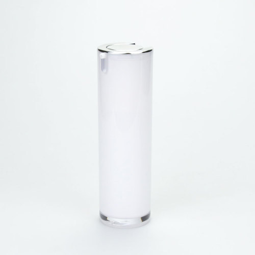 empty skincare lotion custom 15 ml 30 ml airless pump plastic bottle silver ring