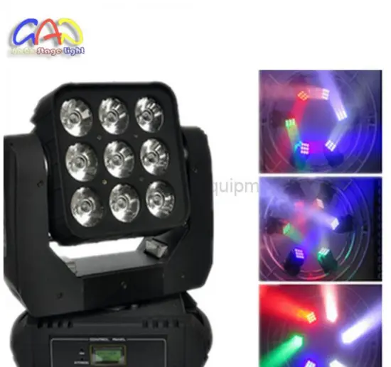 RGBW 4in1 9*12W Matrix LED Moving Head Wash Light