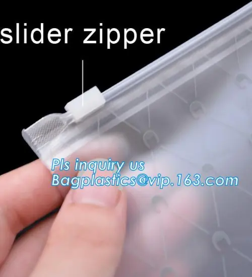 plastic zipper bag,clear plastic slider bag, Travel Cosmetic Make Up Toiletry Bag Zipper, Eco-friendly Slider Zipper Flat Plasti