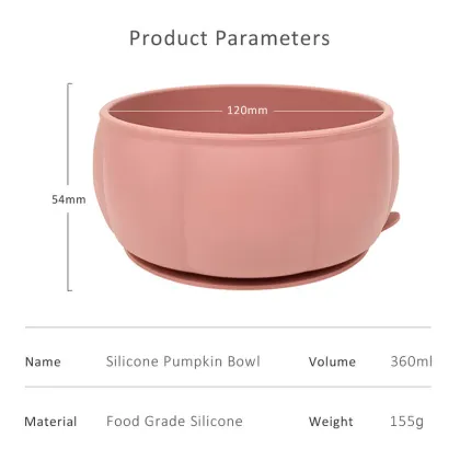 Pumpkin Silicone Suction Bowl Baby-Led Weaning Essential