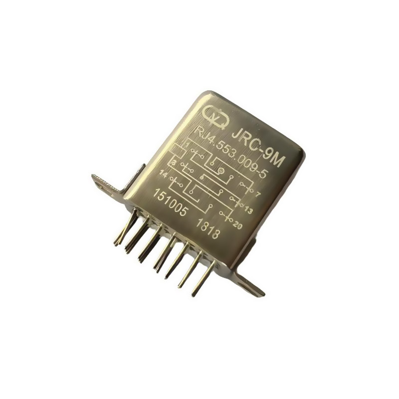 JRC-9M Military Aviation DC Relay front and side view showing metal construction and terminals
