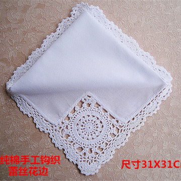 Hight quality white handkerchief embroidery lace