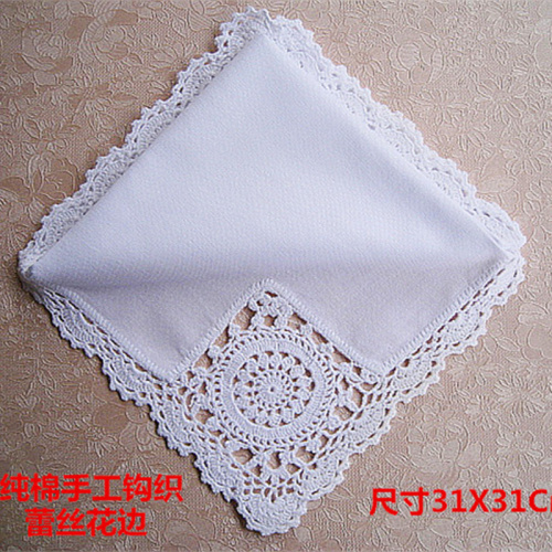 Hochwertige weiße Taschentuch-Stickspitze