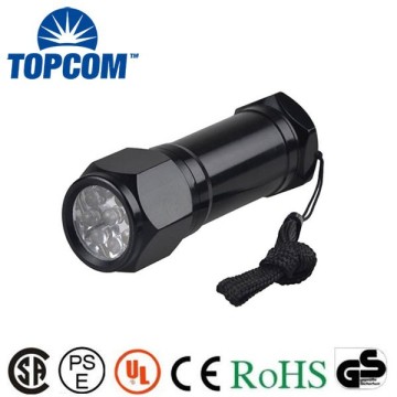 Led flashlight promotional cool black 9 led flashlight