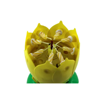 Eight Small Candles Lotus Musical Spinning Candle