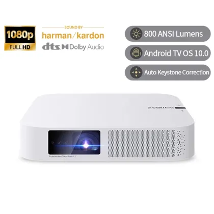 XGIMI Elfin Mini Projector: Ultra Compact 1080P with 4K Input, Android TV 10.0, 800 ANSI Lumens