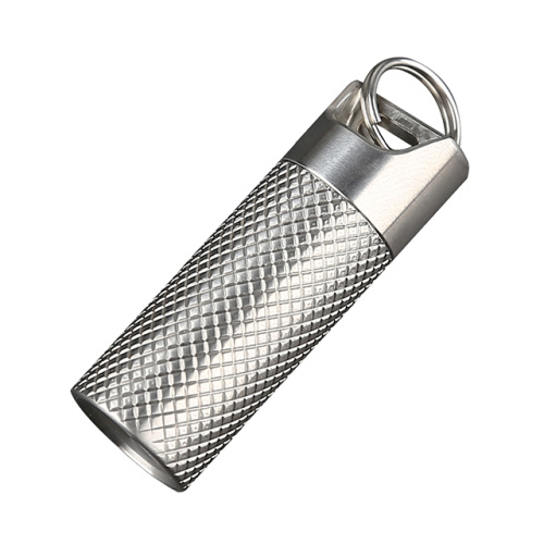 Custom Emergency Titanium Embossed Capsule Keychain