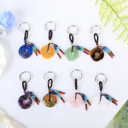 Natural Healing Stone Peace Buckle Key Chain