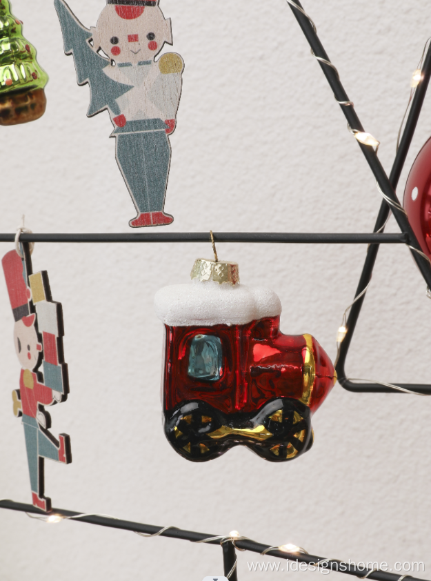Vintage Red Truck Glass Ornament & Christmas Tree